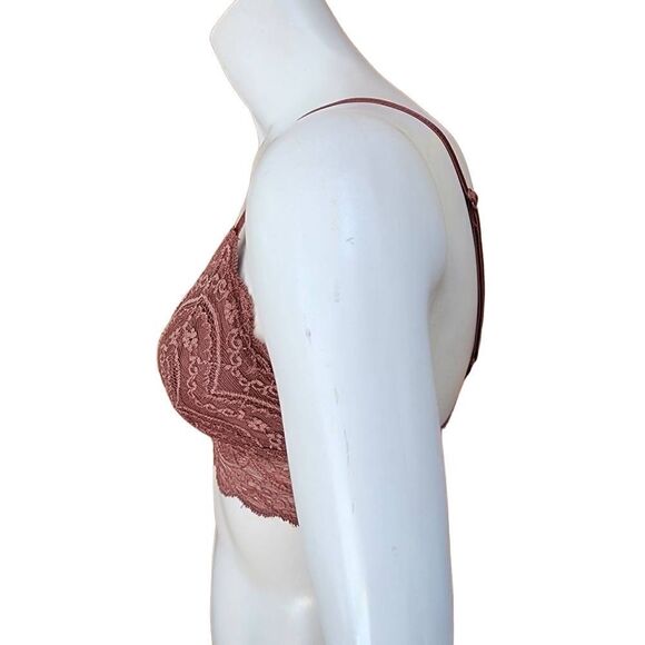 Express One Eleven Maroon Lace Bralette (XS) - Picture 3 of 5